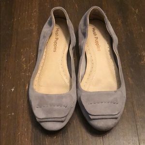 Gray suede Hush Puppies shoes